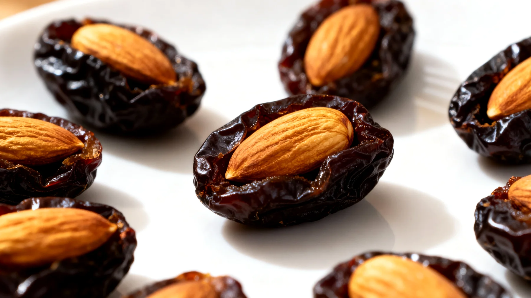 Prugne secche denocciolate con mandorle"