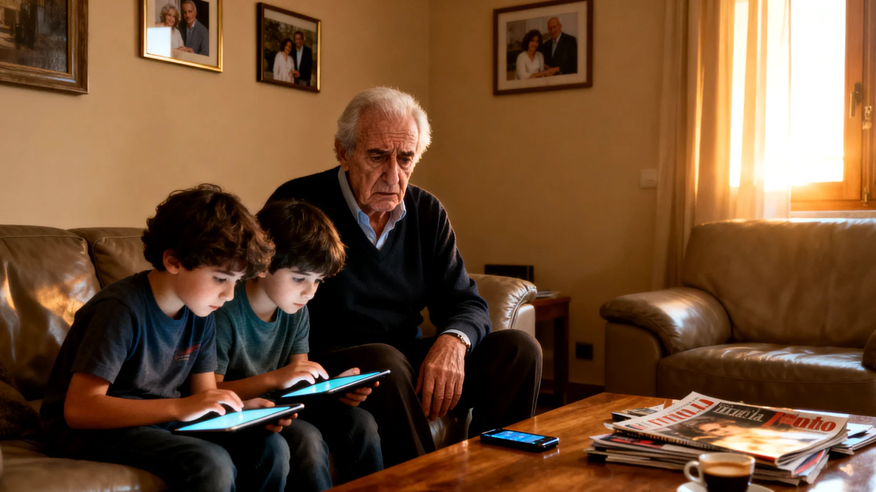 Il nonno fatica a gestire il tempo che i nipoti bambini trascorrono davanti agli schermi (tablet, smartphone, TV, videogiochi) durante le ore in cui li accudisce, creando tensioni con i genitori sulle regole da seguire e sentendosi inadeguato nel proporre alternative attraenti."