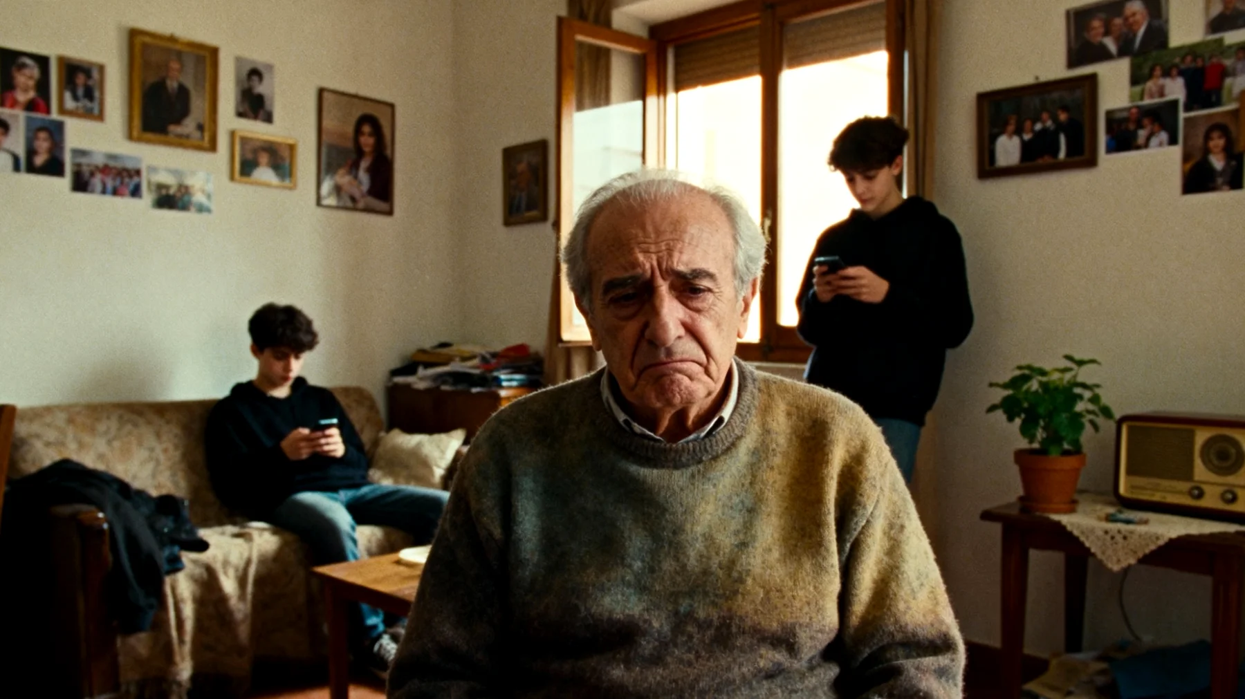 Il nonno si sente escluso e preoccupato perché i nipoti adolescenti sono diventati molto indipendenti, non cercano più il suo aiuto o la sua compagnia come quando erano piccoli, rispondono in modo distaccato e sembrano non aver più bisogno della relazione con lui"